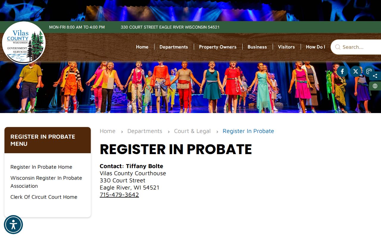 Vilas County criminal court docket custodian compared with Register in Probate